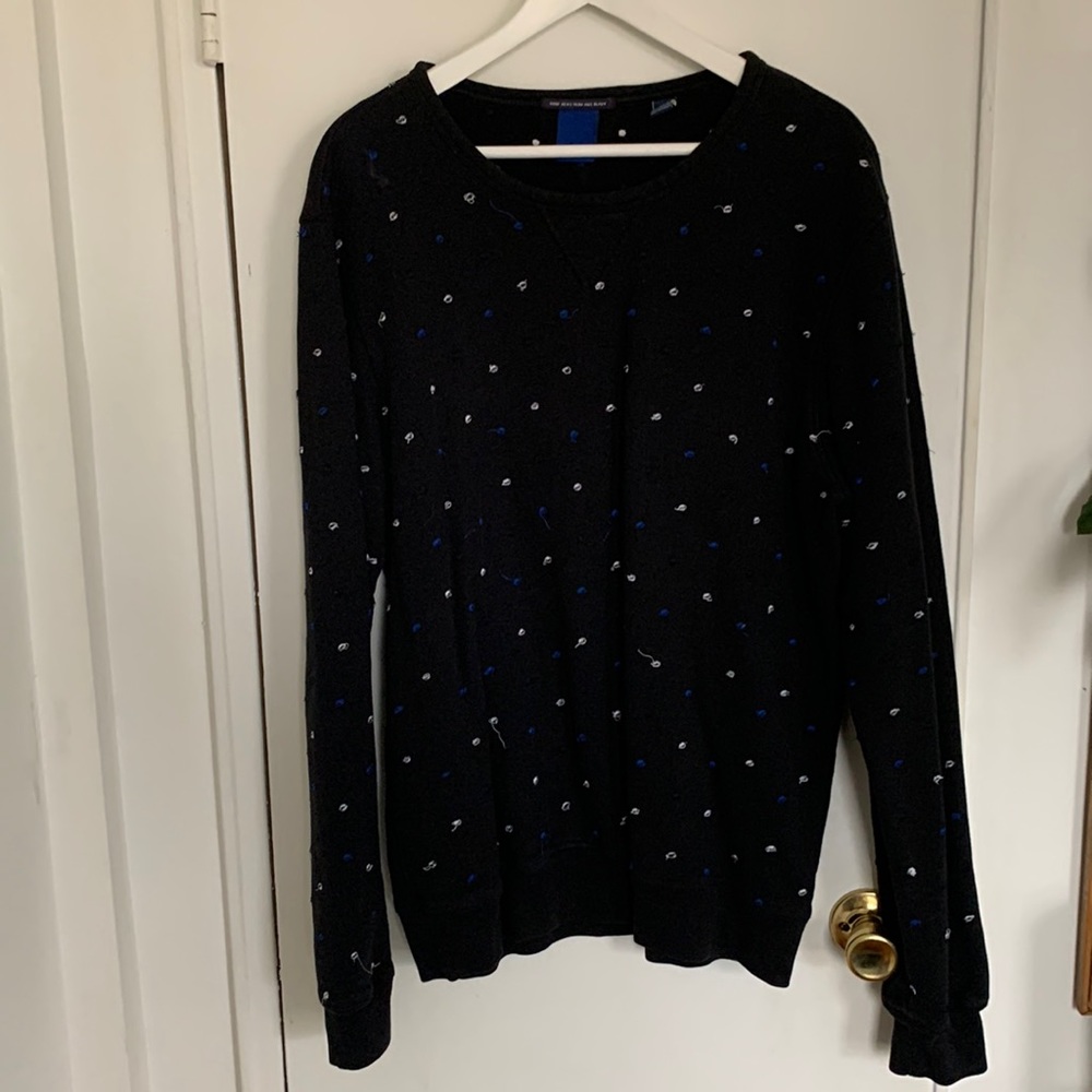 Mens Scotch&soda black dot crew neck sweatshirt in size XL.